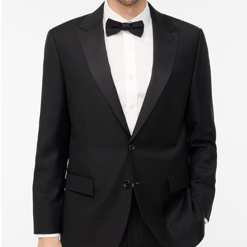 JCrew Factory Thompson Tuxedo jacket & pants black